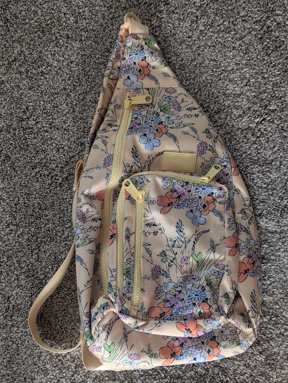 Vera Bradley Yellow Floral Sling Backpack